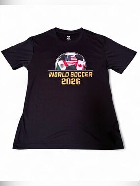 NWT World Cup 2026 Black Graphic Tee Medium Soccer Shirt